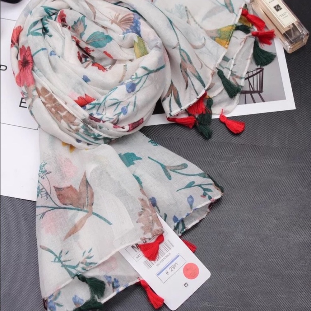 Classic Floral Style Scarf - Item #011
